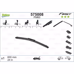 Tergicristallo per parabrezza VALEO 575008, First Flat Blade FM60 600mm, anteriore, 1 Pezzo - Vista aggiuntiva 4