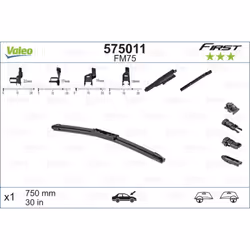 Tergicristallo per parabrezza VALEO 575011, First Flat Blade FM75 750mm, anteriore, 1 Pezzo - Vista aggiuntiva 4