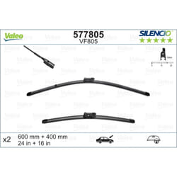 Tergicristallo per parabrezza VALEO 577805 600, 400mm, anteriore, 2 Pezzo