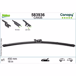 Adattatore: PY. Asse di sviluppo: Davanti. Indice: VAL583936. Lato di montaggio: Sinistra/Destra. Linea: Canopy. Lunghezza [m ...