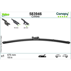 Tergicristallo per parabrezza VALEO Canopy 583946 475mm, anteriore, 1 Pezzo