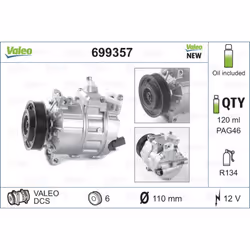 Compressore, condizionatore d'aria VALEO 699357 - Vista aggiuntiva 5