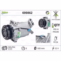 Compressore aria condizionata VALEO 699862 - Vista aggiuntiva 5