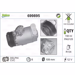 Compressore aria condizionata VALEO 699895 - Vista aggiuntiva 5