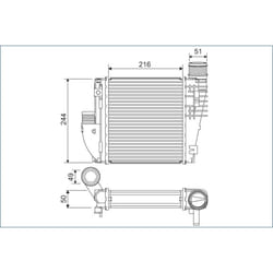 Raffreddatore dell'aria di aspirazione VALEO 822927
