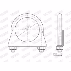 Pezzo di fissaggio, sistema di scarico WALKER 82313 - Vista aggiuntiva 7