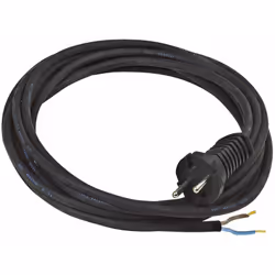 cavo di alimentazione nero H07RN-F 2x1.5 - 1 foglio 2P 16A / 230V ~ - ~ Potenza massima a 230V: 3500W