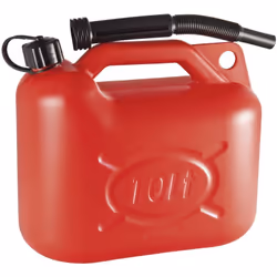 Jerrycan in plastica da 10 litri. Molto utile per avere una riserva d'acqua a portata di mano.