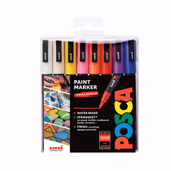 POSCA PC-3M, Multicolore, Multicolore, 16 colori, Rotondo, 16 pz