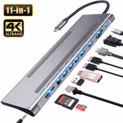 T'nB DOCKUSBC11 replicatore di porte e docking station per laptop Cablato USB 3.2 Gen 1 (3.1 Gen 1) Type-C Argento - Vista aggiuntiva 4