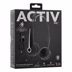 T'nB ACTIV 200S Auricolare Cablato A Padiglione Ufficio Nero - Vista aggiuntiva 4