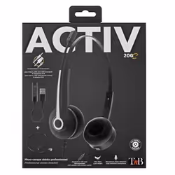 T'nB ACTIV 200S Auricolare Cablato A Padiglione Ufficio Nero - Vista aggiuntiva 5