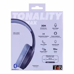 T'nB TONALITY Cuffie Con cavo e senza cavo A Padiglione USB tipo-C Bluetooth Grigio, Blu marino - Vista aggiuntiva 7