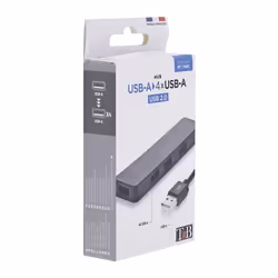 T'nB HUBUSBFIRST replicatore di porte e docking station per laptop Cablato USB 2.0 Nero - Vista aggiuntiva 4