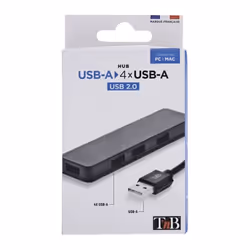 T'nB HUBUSBFIRST replicatore di porte e docking station per laptop Cablato USB 2.0 Nero - Vista aggiuntiva 5