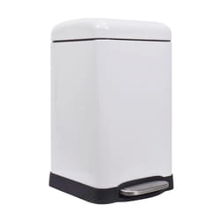 Cestino per rifiuti - 20 l - quadrato --- bianco opaco