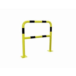 Viso - Barriera protettiva nera e gialla con piastra 150 x 150 mm - acciaio zincato - 1000 x 1000 m - Ø60 mm - BAR600NJ