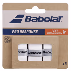 Babolat Pro Response X3, Overgrip, Badminton, Squash, Tennis, Bianco, Monocromatico, Taiwan, 114 mm