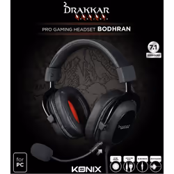 Konix Drakkar KX DKP 7.1HYBRID BODHRAN HEADSET Auricolare Cablato A Padiglione Gaming Nero - Vista aggiuntiva 5