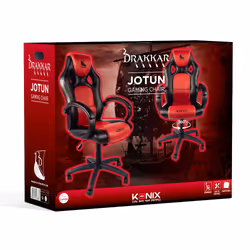 Konix Drakkar KX DK JOTUN GAMING CHAIR Sedia per gaming universale Seduta imbottita Nero, Rosso - Vista aggiuntiva 5