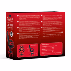 Konix Drakkar KX DK JOTUN GAMING CHAIR Sedia per gaming universale Seduta imbottita Nero, Rosso - Vista aggiuntiva 6