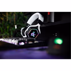Konix 82381120335 cuffia e auricolare Cablato A Padiglione Gaming USB tipo A Nero, Bianco - Vista aggiuntiva 7