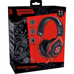 Konix KX DND D20 7.1 GAMING HEADEST Auricolare Cablato A Padiglione USB tipo A Nero, Rosso - Vista aggiuntiva 8