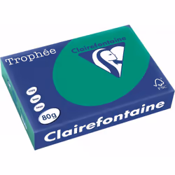 Clairefontaine Trophée, Universale, A4 (210x297 mm), 500 fogli, 80 g/m², Verde, 2,5 kg