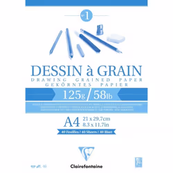 Clairefontaine 3329680966848, Blocco di carta da disegno, 125 g/m², 20 fogli