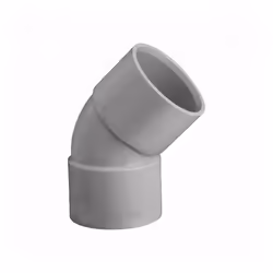 Girpi XC480FF, PVC, Femmina/Femmina, Grigio, 45°, 8 cm, 1 pz