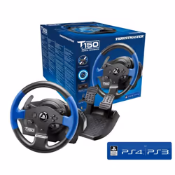 Thrustmaster T150 Force Feedback Nero, Blu USB Sterzo + Pedali PC, PlayStation 4, Playstation 3 - Vista aggiuntiva 5
