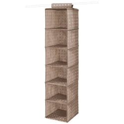 Organizzazione dell'armadio - Organizer pensile 30x30x128 cm, 6 scomparti, marrone RAN4381B - Compactor