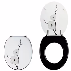 Wirquin 20719127 Coperchio rigido da WC Legname Nero, Bianco