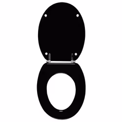 Wirquin 20719131 Coperchio rigido da WC Legno Nero, Multicolore