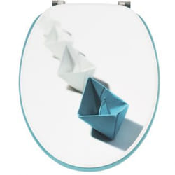 Wirquin 20721909 Seduta morbida per wc Legno Blu, Bianco