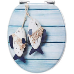 Wirquin - 20722705 Sedile wc Woody 100% fsc y freno di caduta, blu