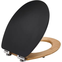 Wirquin - 20722708 - Sedile wc Casual Line, in bambù, colore: Nero