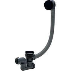 30724119 30724119-Set di scarichi per Vasca da Bagno Black Touch con Cavo L700 mm, Bianco e Nero - Wirquin