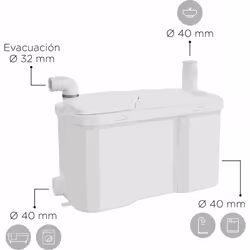 SFA Watersan 20 - Trituratore e Pompa Acque Grigie Il SFA Watersan 20 è la soluzione ideale per installare facilmente lavabo ...