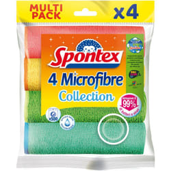 Spontex - Microfibre x4, Panni Multiuso Colorati in Microfibra Tessile, 4 pezzi
