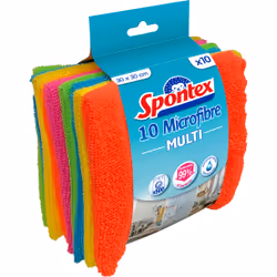Spontex Microfibra x10, Microfibra, Multicolore, Lavatrice, 300 mm, 300 mm, 10 pz