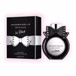Rochas Mademoiselle In Black 90, Donna, 90 ml, Bergamotto, Mora, Tè, Nocciola, Pelle, Rosa, Ambroxan, Moss, Vaniglia, Spray