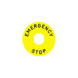 Schneider Electric - Etichetta pulsante a fungo circolare 'emergency stop' 90mm