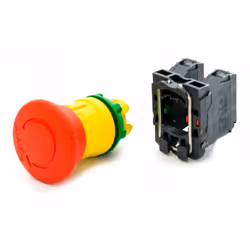 Harmony XB5 - Emergenza STOP fi40 rossa senza rotazione in plastica retroilluminata, 2xNC XB5AS8444