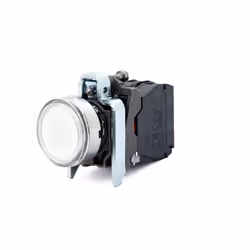 Harmony XB4 - Pulsante in metallo, piatto, bianco, retroilluminato a LED 24V, NO+NC XB4BW31B5