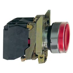 Schneider Electric - Pulsante Luminoso Rosso Ø22, Filoghiera ad impulso, 24V 1NO+1NC - schneider XB4BW34B5