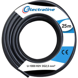20218288D - Cavo 25 metri, colore: Nero - Electraline