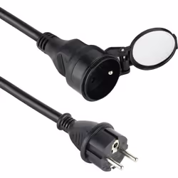 Prolunga impermeabile con cavo da 5 m, modello HO7 RN-F sezione 3G 1,5 mm² ha protezione per bambini e impedisce l' introduzi ...