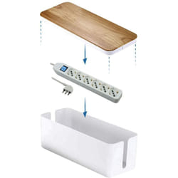 Electraline - 300177 Scatola Organizzatore Cavi Con Multipresa, Bianco