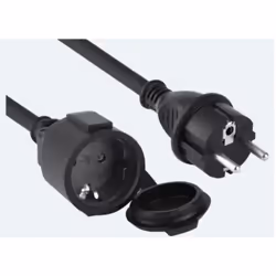 Prolunga 10 metri nera H07RN-F 3G1,5 mmq 250V 16A, Max 3500W Grado di protezione IP44 (Protetto contro spruzzi d'acqua da qua ...